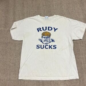 Vintage Rudy Sucks Shirt Mens XL White 1990s Promo